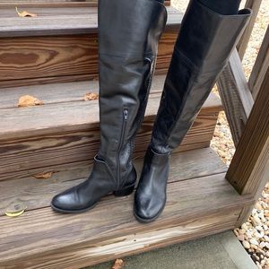 Over-the-knee leather boots